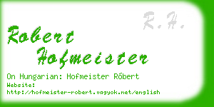robert hofmeister business card