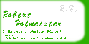 robert hofmeister business card